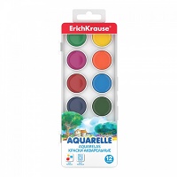 Акварель " Erich Krause " 12цв без кисти, пластиковая упакова, европодвес