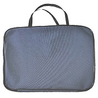 Сумка-планшет А4 объемная, серая, ручки