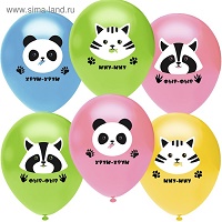 Шар латексный 12" "Милые зверята" МИКС, пастель, 1 ст, набор 50 шт. 812105 4922257