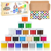 Гуашь ЛУЧ "Школа творчества", 21 цветов по 20 мл, без кисти, картонная упаковка, 29С 1755-08