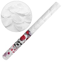 Хлопушка 28см наполнение: искусственные белые лепестки роз