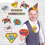 Набор праздничный на рабочее место "С Днем Рождения, Супер - Герой", 11 предм., 20 х 15 см   3511997