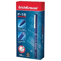 Ручка капиллярная ERICH KRAUSE "F-15", СИНЯЯ, корпус синий, линия письма 0,6 мм, 37065