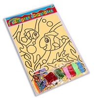 РАСКРАСКА ПЕСКОМ И БЛЕСТКАМИ 19х26 см. ЯРКИЕ РЫБКИ (Арт. Р-8853)