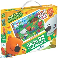 МиМиМишки.Пазл.32 напольный.День рождения Лисички. +наклейки.04364