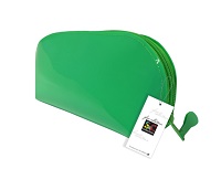 Пенал-косметичка " Пчелка " К-725 1 отделение 220*32*92мм, Зеленый, на молнии, полукруглый, ткань гл