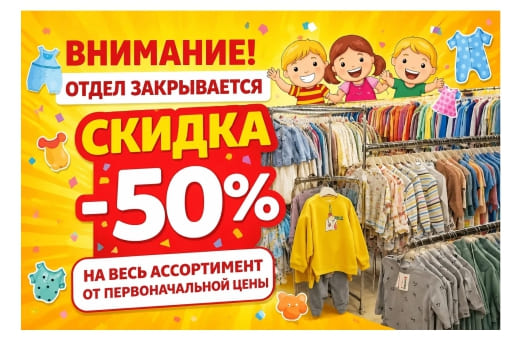 Отдел одежды закрывается! 