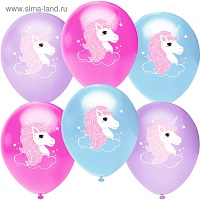 Шар латексный 12" "Нежный единорог" МИКС, пастель, 1 ст, набор 50 шт.  812102 4922254