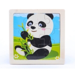 Серия Деревянная игрушка: Пазл-рамка деревянная. 12x12 ПАНДА. Арт. G53