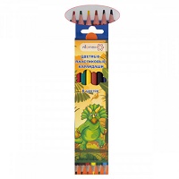 Карандаши " deVente " Dino World 6цв шестигранные, пластиковые, картонная упаковка, европодвес