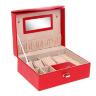 Шкатулка кожзам под часы 2 отделения и бижутерию "Страсть" красная 9,5х23х17,5 см 1677959