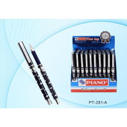 Ручка шариковая " Piano " в дисплее синяя 0,7мм резиновый держатель, чернила на масляной основе, мет