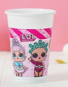 Стакан пластиковый "Куклы ЛОЛ", 200 мл., набор 8 шт 90857 4480014