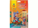 Карандаши цветные пластиковые стираемые Мульти-Пульти "Енот в Венеции" 18цв., с ласт., заточ.,картон