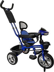 Велосипед трёхколесный с ручкой МАРС (колеса EVA 10"/8" поворот.сиденье) синий (Арт. ВЛ-0611)