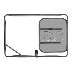 Папка для труда " Пчелка " А4 (325*230*25мм) ПТР-1 Meow, молния вокруг, с уголком, пластик