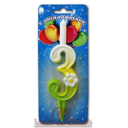 свеча тортовые цифры с ромашками 3