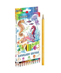 Карандаши " deVente " Cosmo 24цв шестигранные, деревянные, картонная упаковка, европодвес