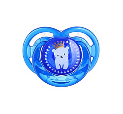 Соска- пустышка ортодотническая «Мишка» с колпачком, +6 мес., голубой   9844206