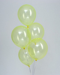 Шар латексный 12", кристалл, набор 5 шт, цвет желтый   7167212