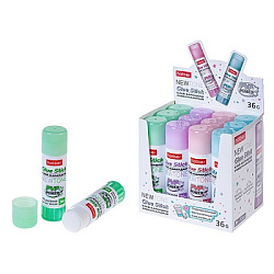 Клей-карандаш " Hatber " NEWtone 36гр основа PVP, 4 дизайна, картонный дисплей, 10702070/200125/5025