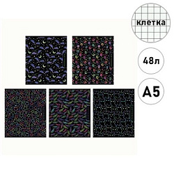 Тетрадь А5  48л клетка " ПЗБМ " Веселее вместе, офсет, на скобе, обложка - мелованный картон, матова