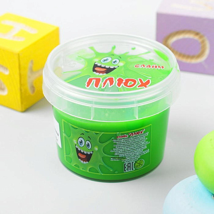 "Слайм Плюх" зеленый, контейнер, 90 гр.