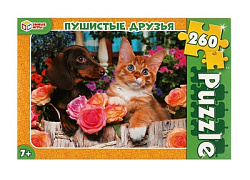 324822 Пушистые друзья. Пазлы классические в коробке. Пазл 260 деталей. 285х190х33мм. Умные игры в к