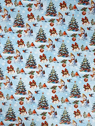 Бумага упаковочная новогодняя глянцевая «Снеговичок», 70 × 100 см