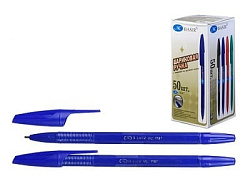 Ручка масляная MC синий корпус, рельефный держатель,  игольч. 1мм , синяя