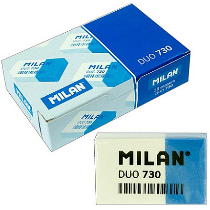 Ластик " Milan " Nata Duo пластиковый, комбинированный, 39*24*10мм