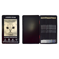 Набор карандашей ч/гр " deVente " Art 12шт, 2Т, Т, ТМ-2, М, 2М, 3М, 4М, 5М, 6М, 7М, 8М, шестигранный