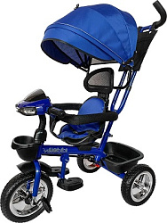 Велосипед трёхколесный с ручкой МАРС (колеса EVA 10"/8" поворот.сиденье) синий (Арт. ВЛ-0611)