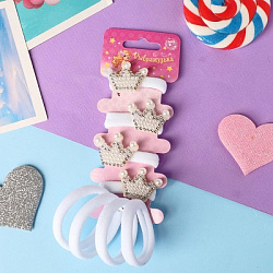 Резинки для волос «Лори», набор 8 шт., королевство, 3 см, белые