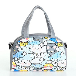 Сумка детская для девочки на молнии, регулируемый ремень, цвет серый