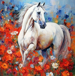 Алмазные узоры. Белая грация. 30*30см. Арт. 08389