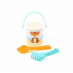 Набор №656 сафари: ведро малое с наклейкой, совок №2, грабельки №2