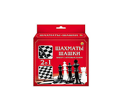 12. ШАХМАТЫ, ШАШКИ в коробке + европодвес с полями 28,5х28,5 см (Арт. ИН-1618)