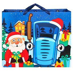 Пакет ламинат горизонтальный "По полям!", 61х40х20 см, Синий трактор   9719922