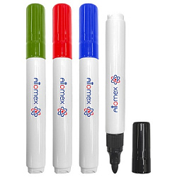 Набор маркеров для белой доски " Attomex " 4 цвета (зеленый, красный, синий, черный) 3мм пулевидный 