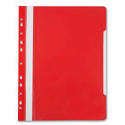 Скоросшиватель пластиковый " Бюрократ " А4 с перфорацией 120/160 мкм красный