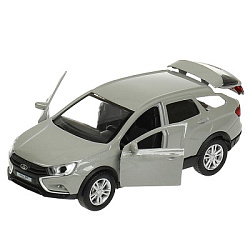 Машина металл LADA VESTA SW CROSS 12 см, двери, багаж, серый, кор. Технопарк в кор.2*36шт
