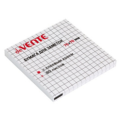 Блок самоклеящийся (стикеры) 76*76мм 80л белый, в клетку " deVente ", 10702070/290524/3190395/1     