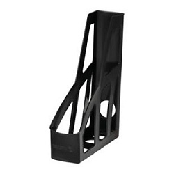 Лоток для бумаг вертикальный СТАММ "Лидер", черный, ширина 75мм