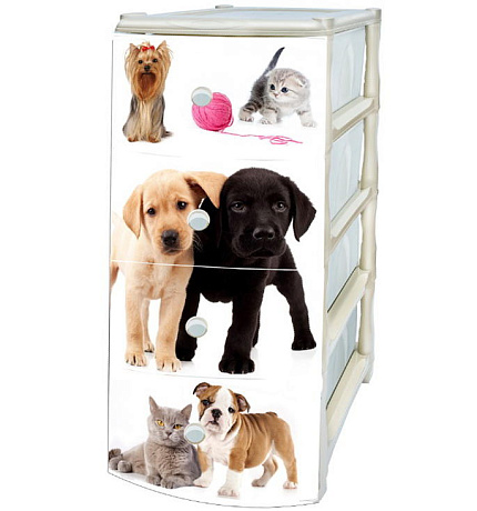 Комод 13  "Питомцы". 4-х смекц.,