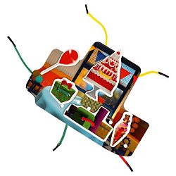 Буба. Весёлые приключения. IQ-липучки со шнурком. Буба. 235х180х45 мм. Умные игры. в кор.20шт