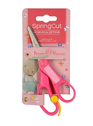 Ножницы " Bruno Visconti " Springcut 13,5см пластиковые, с окошком для подписи и возвратным механизм