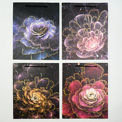 Пакет ЦВЕТОК-ВСЕЛЕННАЯ 26*32*10см тисн.фольг. арт.2252M (1/12/480шт)