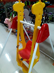 A01087          качель детская для улицы на металлическом каркасе. Размер 127*95*120 см.