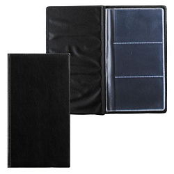 Визитница на 72 визитки 110*190 мм, ПВХ, черный